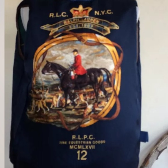 RALPH LAUREN Reversible Tartan Plaid Crest Equestrian Silk Picture S NEW! RARE!! - Picture 4 of 12